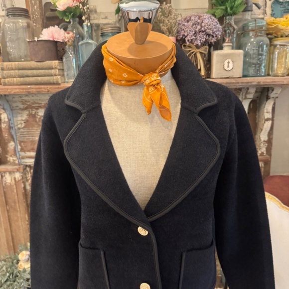 NWT TAHARI BLACK BLAZER | GOLD ENGRAVED BUTTONS | PIPING | TAILORED | JACKET | M - Picture 8 of 15